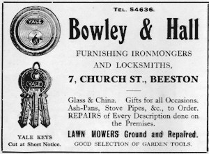 Bowley & Hall advert